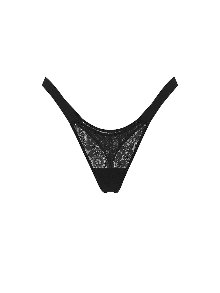 Logo Cotton High-Leg Micro Thong Panty