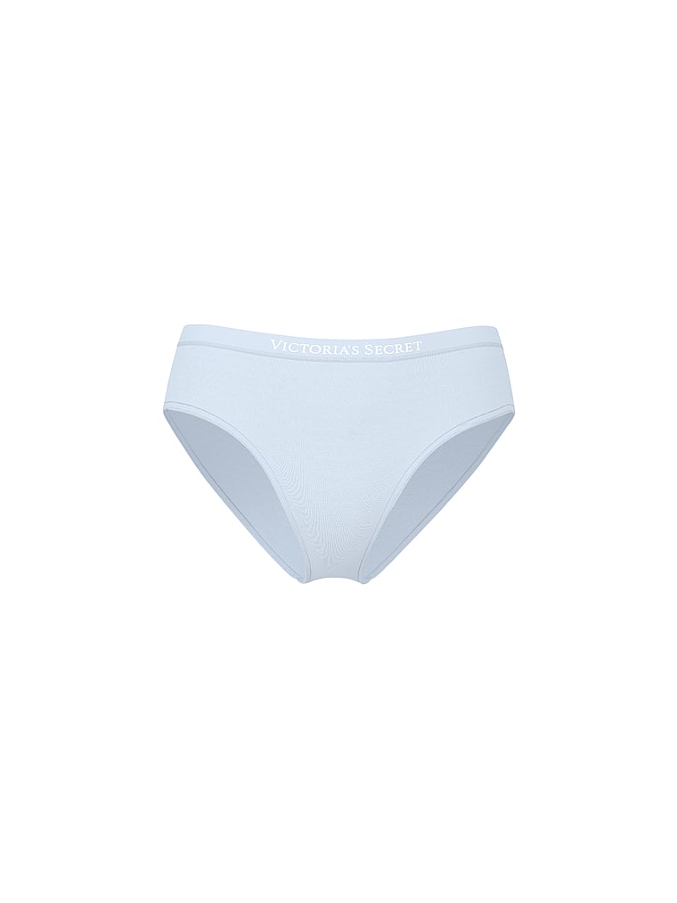 Victoria's Secret, Seamless Seamless High-Leg Brief Panty, Palest Blue, offModelFront, 3 of 3