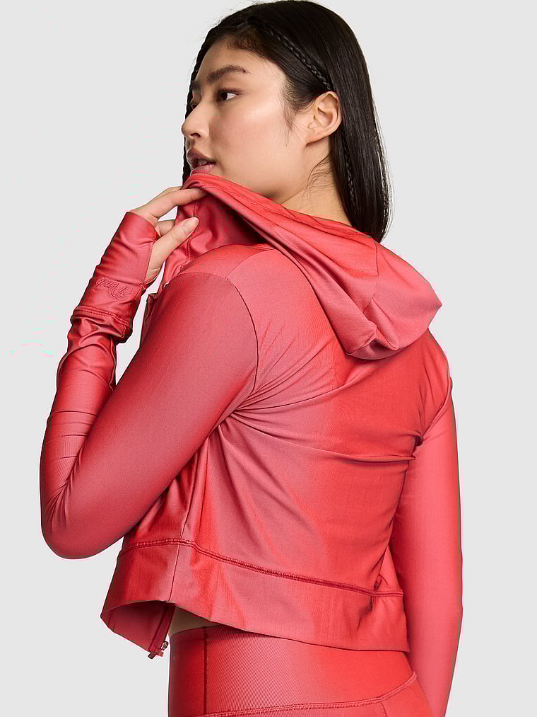 Iridescent Shrunken Full-Zip Hoodie