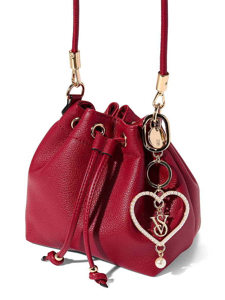 Victoria's Secret, Victoria's Secret Dangle Hearts Bag Charm Keychain, Pearl Heart, onModelBack, 2 of 2