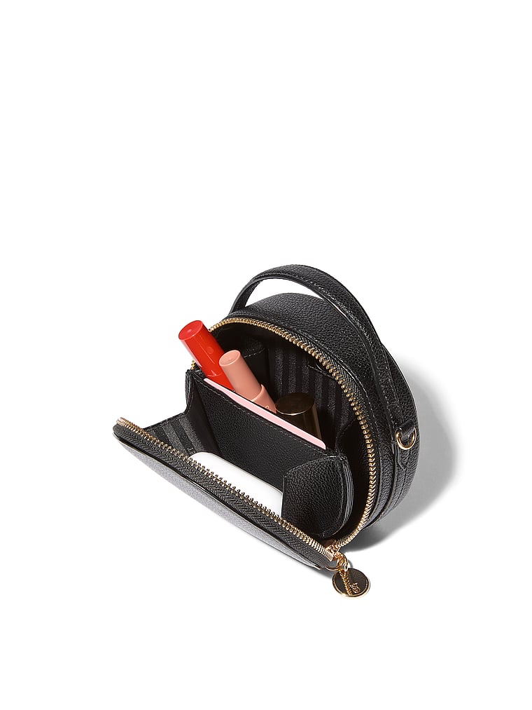 Victoria's Secret, Victoria's Secret Hat Box Crossbody Bag, Black, onModelBack, 2 of 4