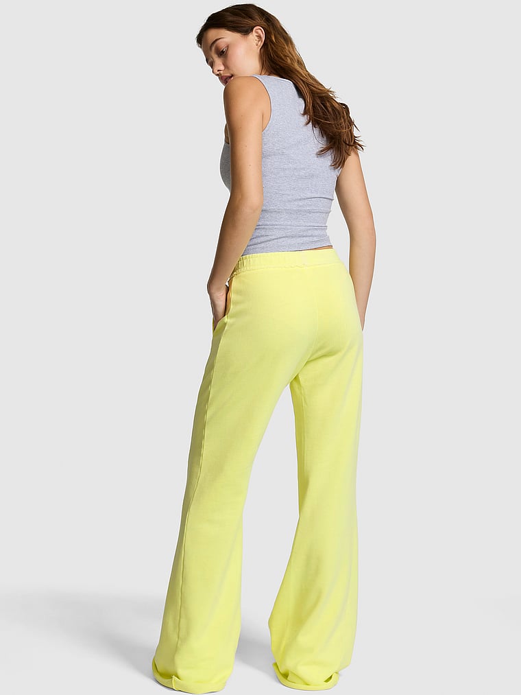 PINK Campus Terry™ Flare Pants, Lime Citron, detail, 4 of 4