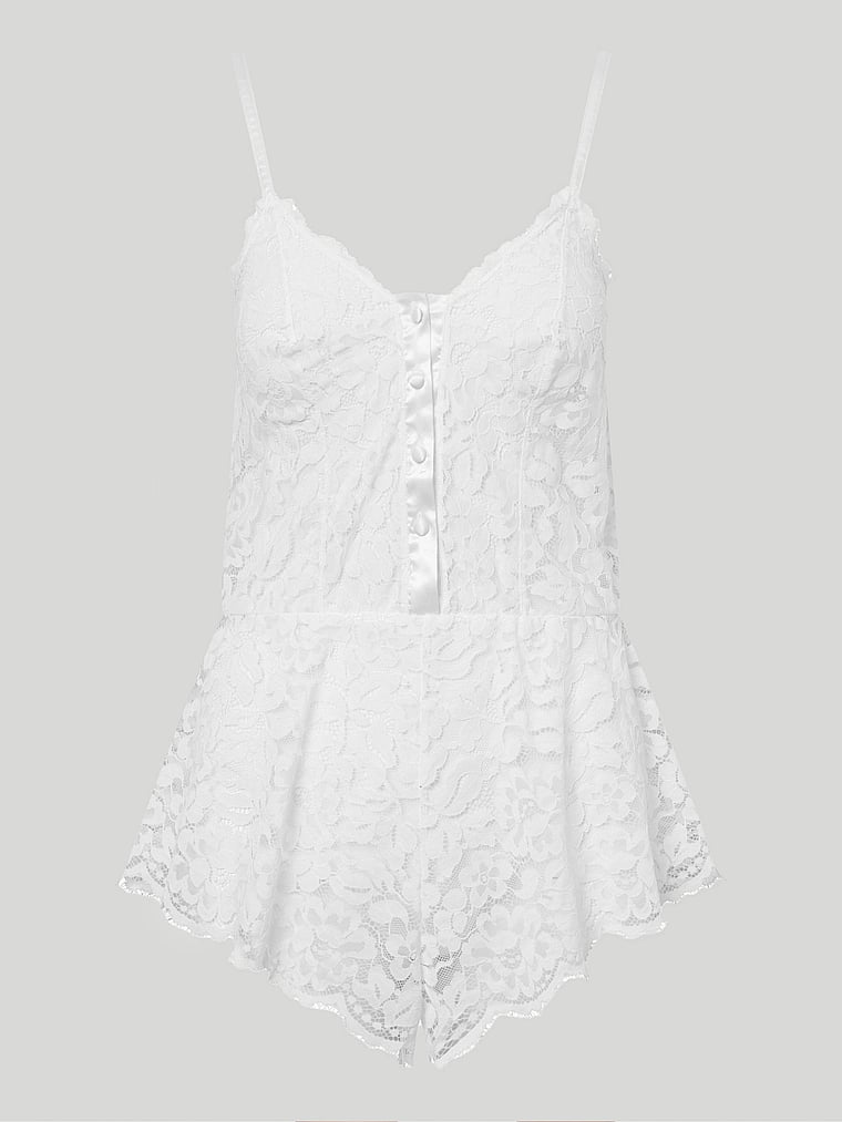 Victoria's Secret, Cosabella Magnolia Romper, White, offModelFront, 3 of 3