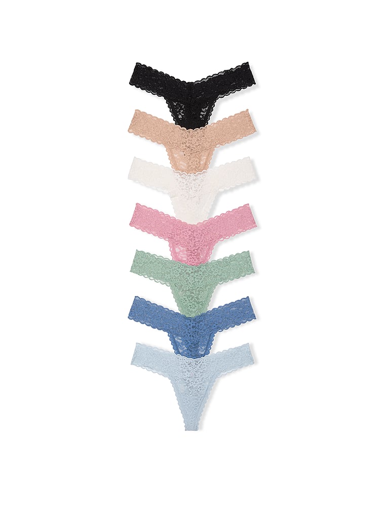 Victoria's Secret, Victoria's Secret 7-Pack Lacie Thong Panties, offModelFront, 1 of 2