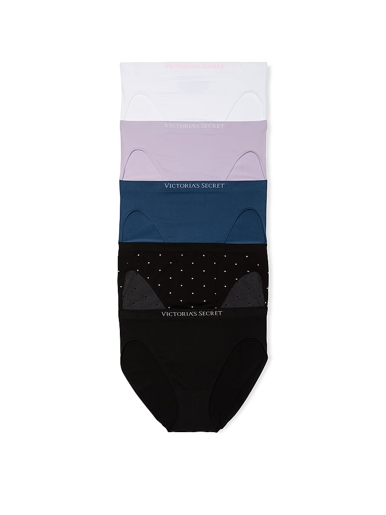 Victoria's Secret, Victoria's Secret 5-Pack Seamless High-Leg Brief Panties, Assorted, offModelFront, 1 of 1