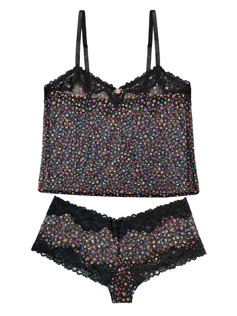 Sheer Cami & Cheeky Panty 2-Piece Lingerie Set