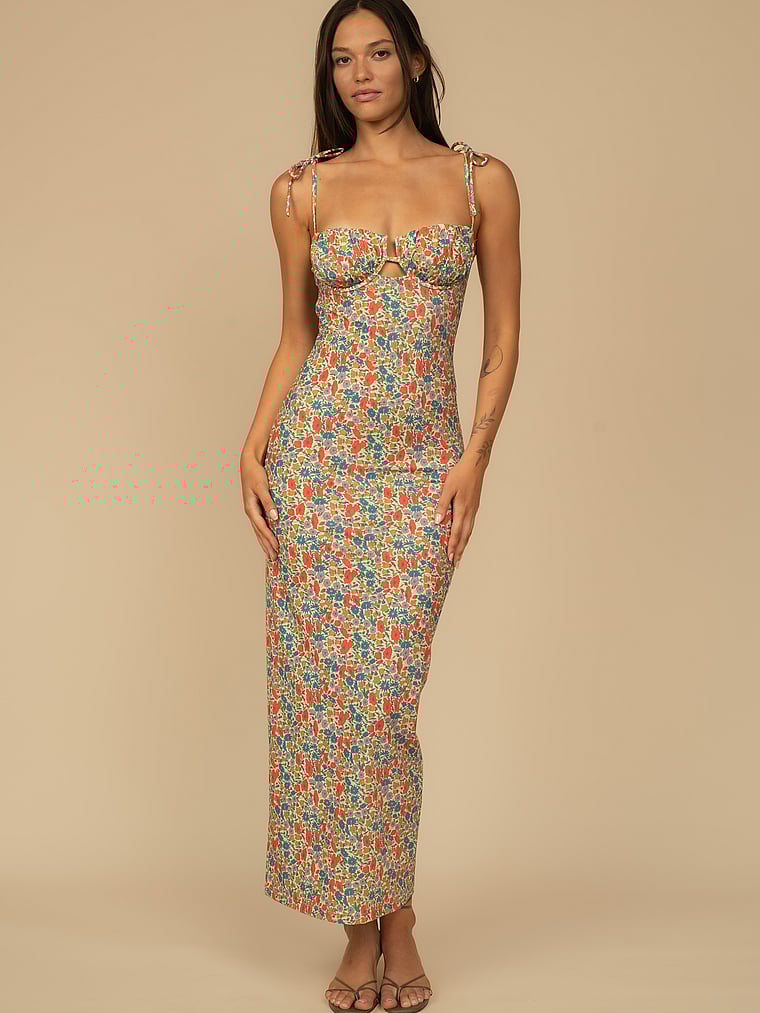 Petal Maxi Slip Dress