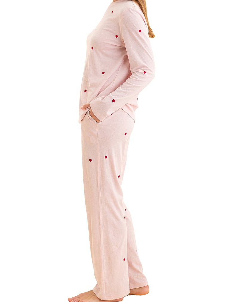 Jada Hearts Cotton Boxy Tee and Straight-Leg Pant