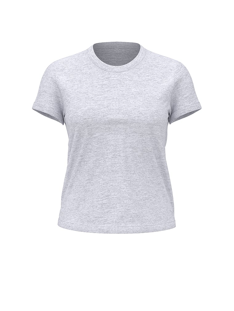 Victoria's Secret, Victoria's Secret Mix & Match Sleep Perfect Cotton Tee, Grey, offModelFront, 4 of 5