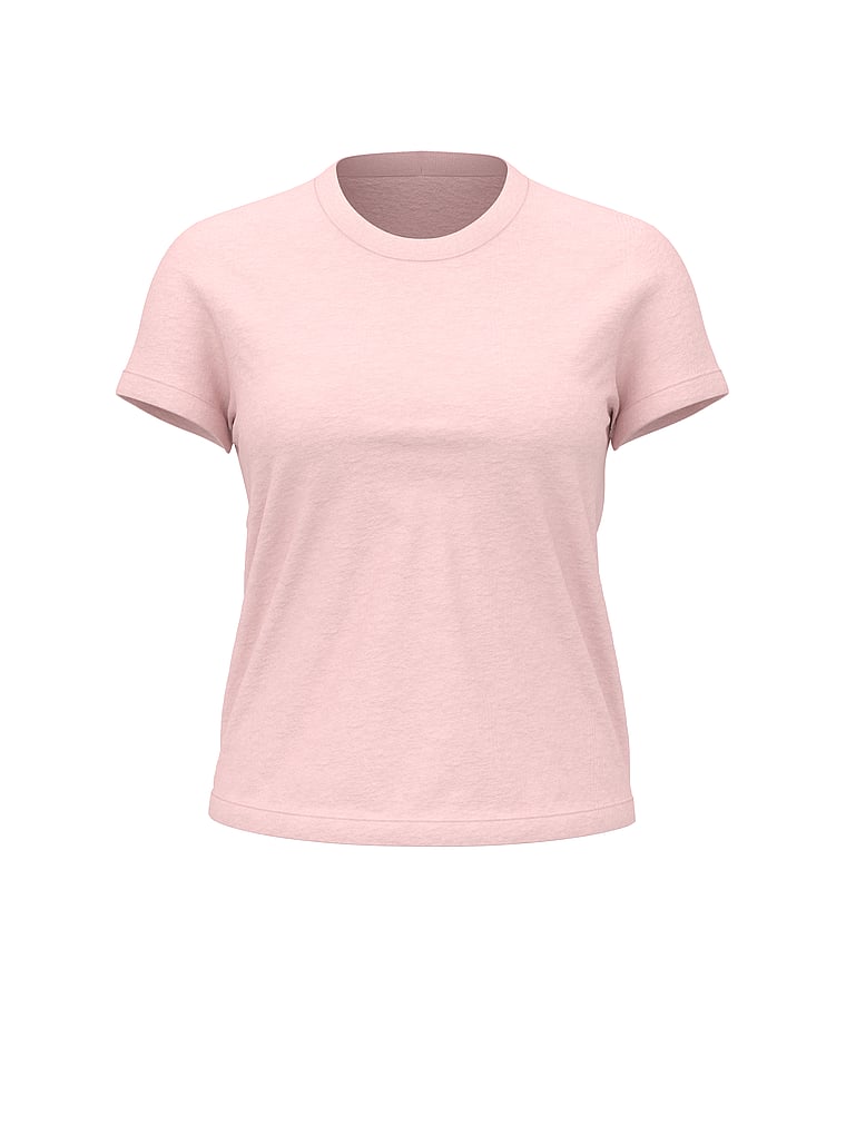 Victoria's Secret, Victoria's Secret Mix & Match Sleep Perfect Cotton Tee, Pink, offModelFront, 3 of 4