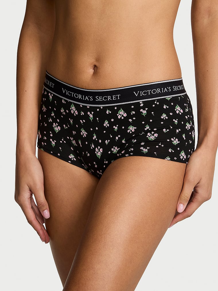 Logo Cotton Shine Patch Boyshort Panty