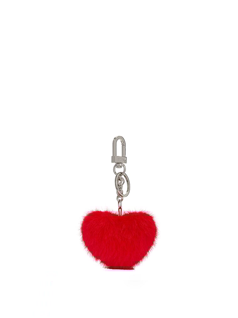 Quilted Puﬀer Heart Keychain Charm