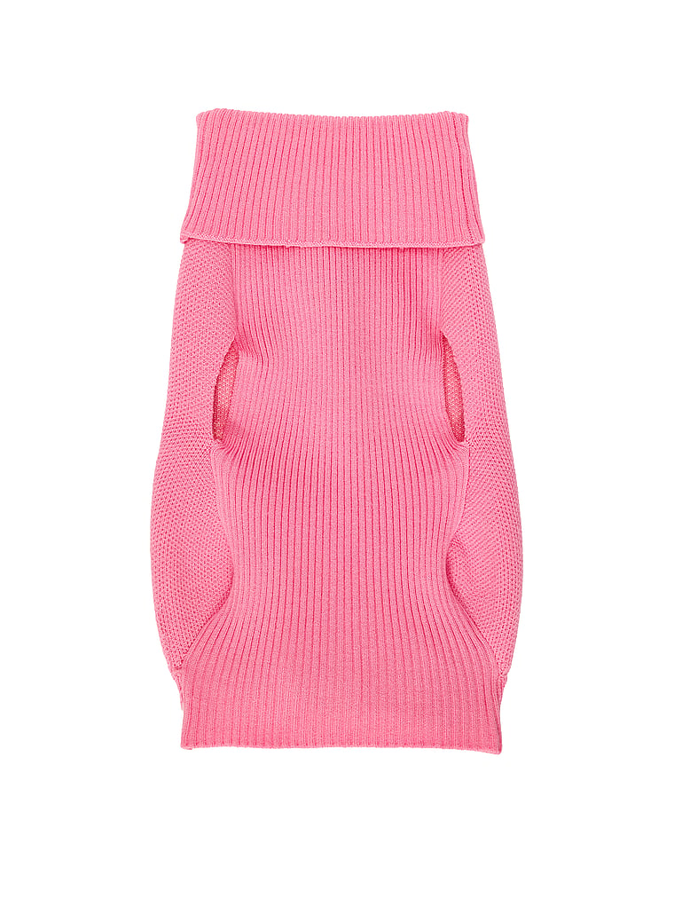 PINK PINK Pup Pet Sweater, Pink Lollipop Pink Script, onModelBack, 2 of 2