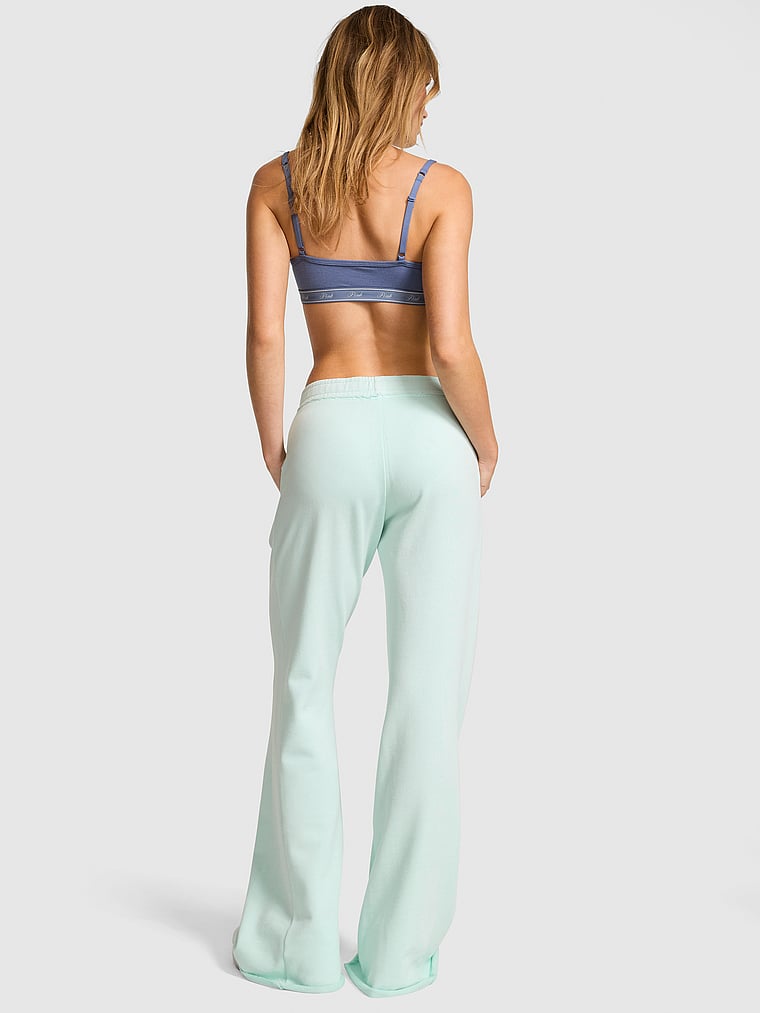 PINK Campus Terry™ Flare Pants, Spray Blue, onModelBack, 2 of 4 Mari is 5'7" or 170cm and wears Small