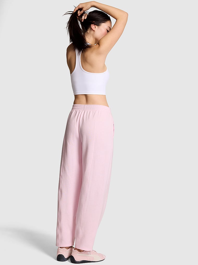PINK Campus Fleece™ Seamed Barrel Sweatpants, Pink Tulip, onModelBack, 2 of 3