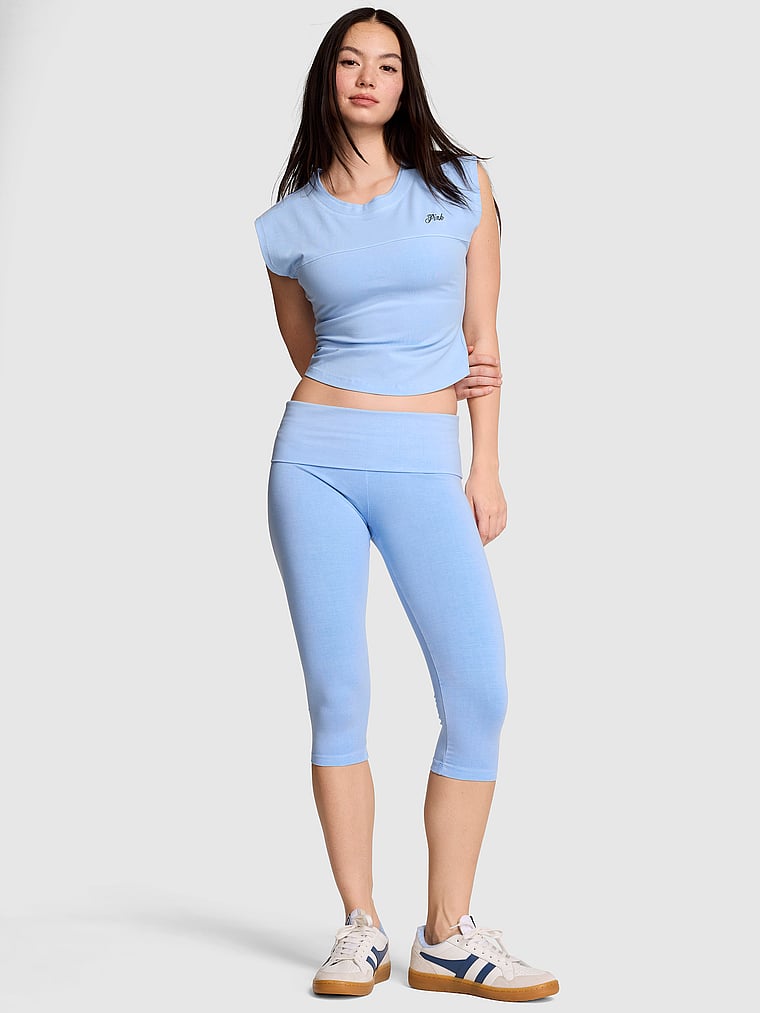 All-Day Cotton™ Foldover Capri Leggings