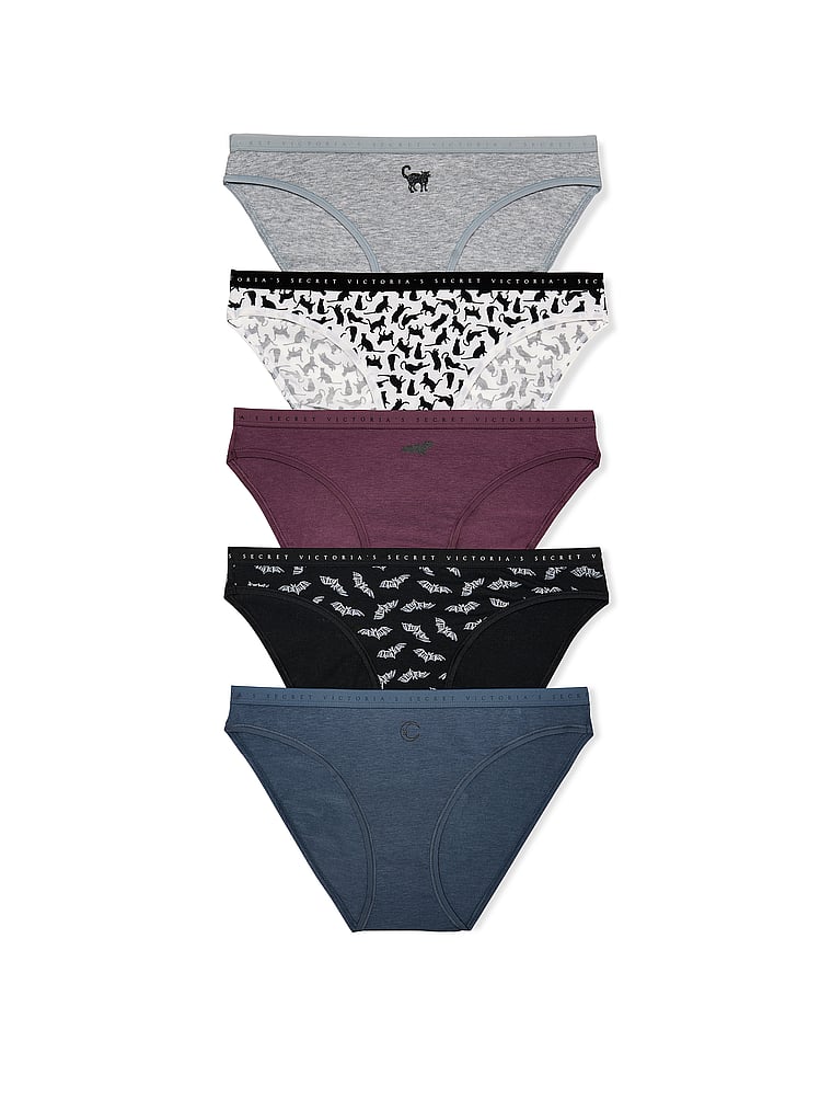 Victoria's Secret, Victoria's Secret 7-Pack Stretch Cotton Bikini Panties, Print, offModelFront, 1 of 2