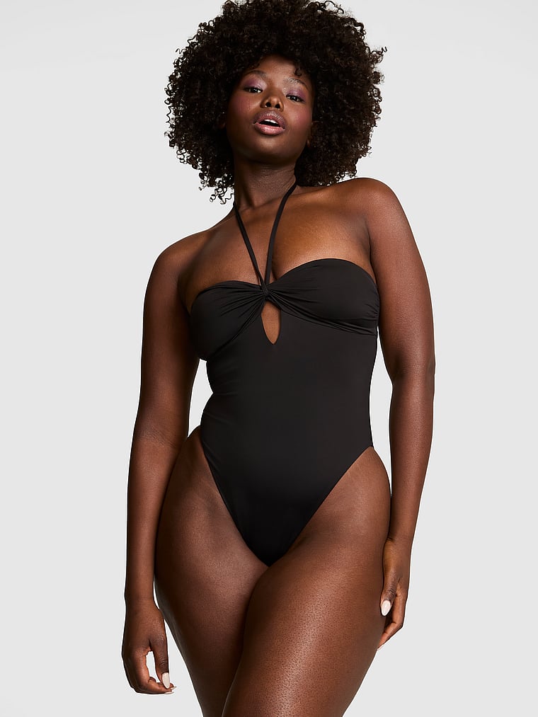 Strapless Cut-Out One-Piece Swimsuit