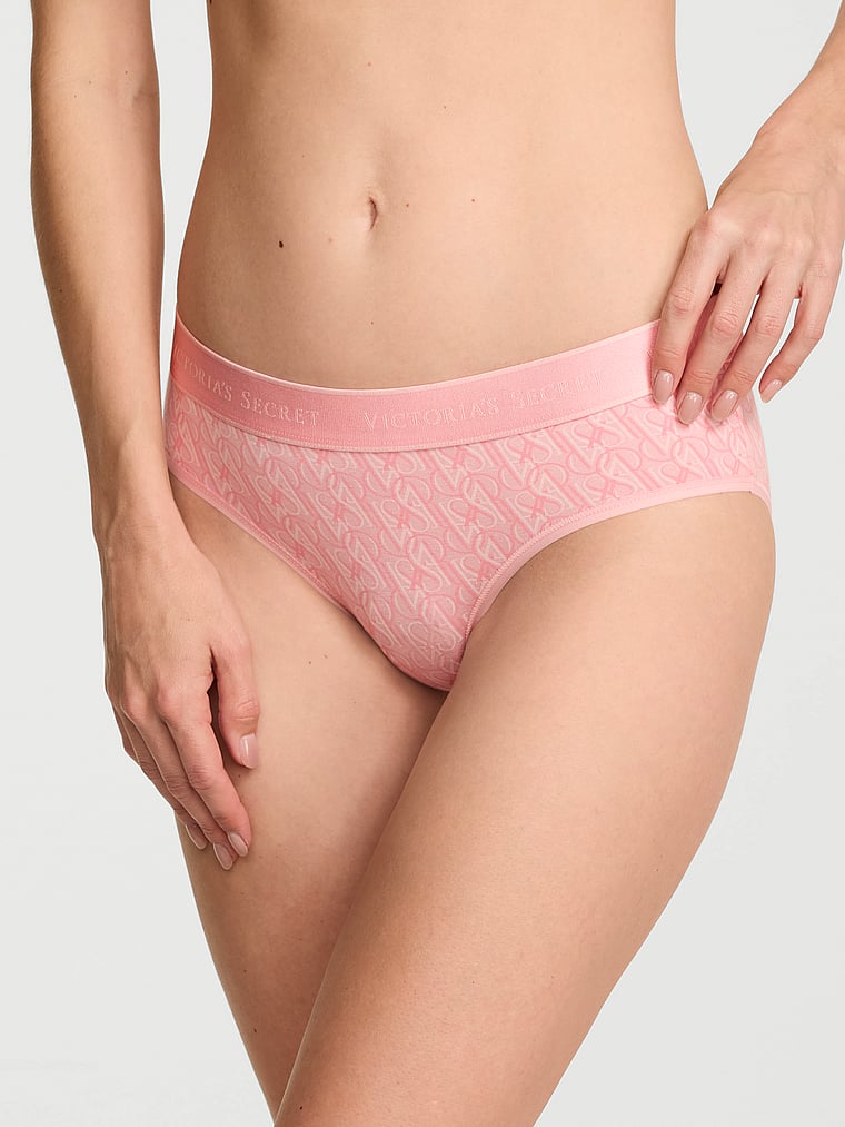 Logo Cotton Shine Patch Hiphugger Panty
