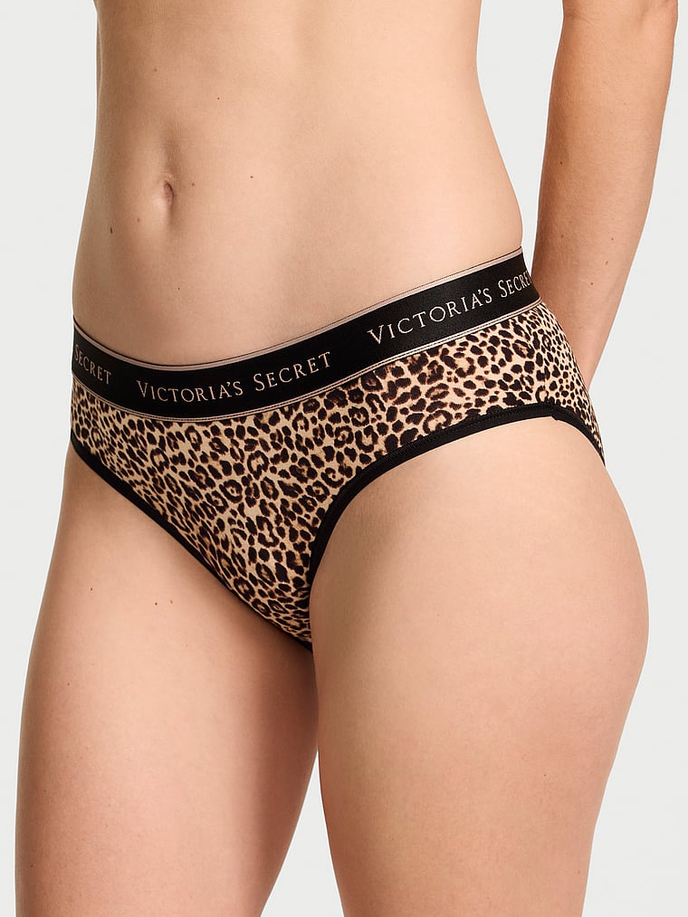 Victoria's Secret, Cotton Logo Cotton Hiphugger Panty, Leopard, onModelFront, 1 of 2 Maggie is 5'7" and wears Small