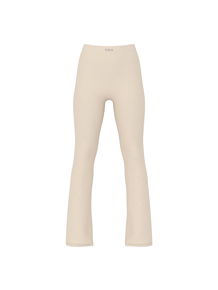 Victoria's Secret, VSX VSX WinterTech™ Flare Legging, Swan Ivory, offModelFront, 3 of 4
