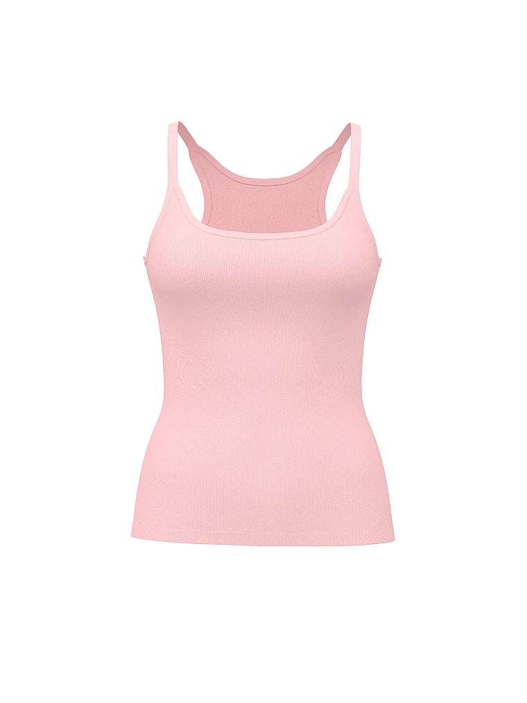 Victoria's Secret, Victoria's Secret Mix & Match Sleep Perfect Ribbed Tank Top, Pink, offModelFront, 1 of 2