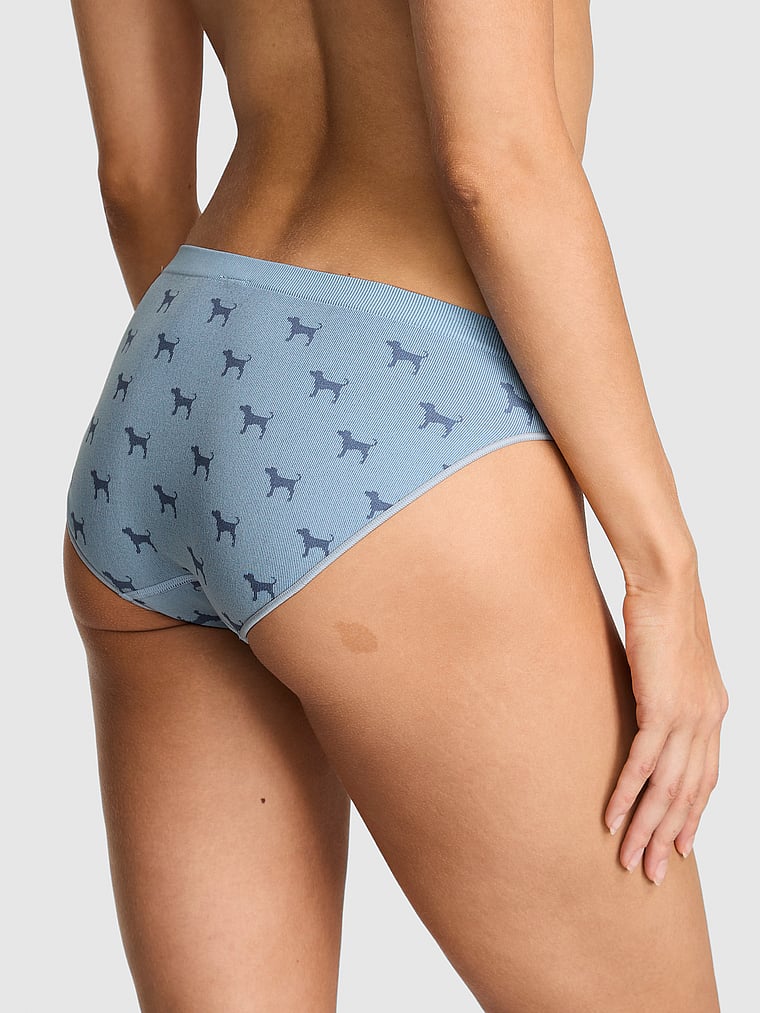 PINK Seamless Bikini Panty, Blue Dog, onModelBack, 2 of 2