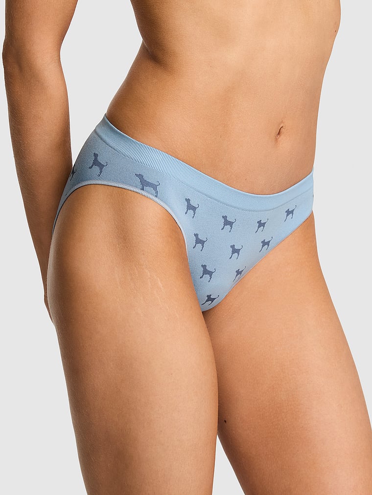 PINK Seamless Bikini Panty, Blue Dog, onModelFront, 1 of 2