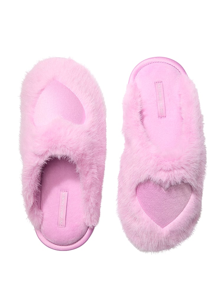 Victoria's Secret, Victoria's Secret Luxe Plush Closed-Toe Slippers, Bikini Pink, offModelFront, 1 of 2