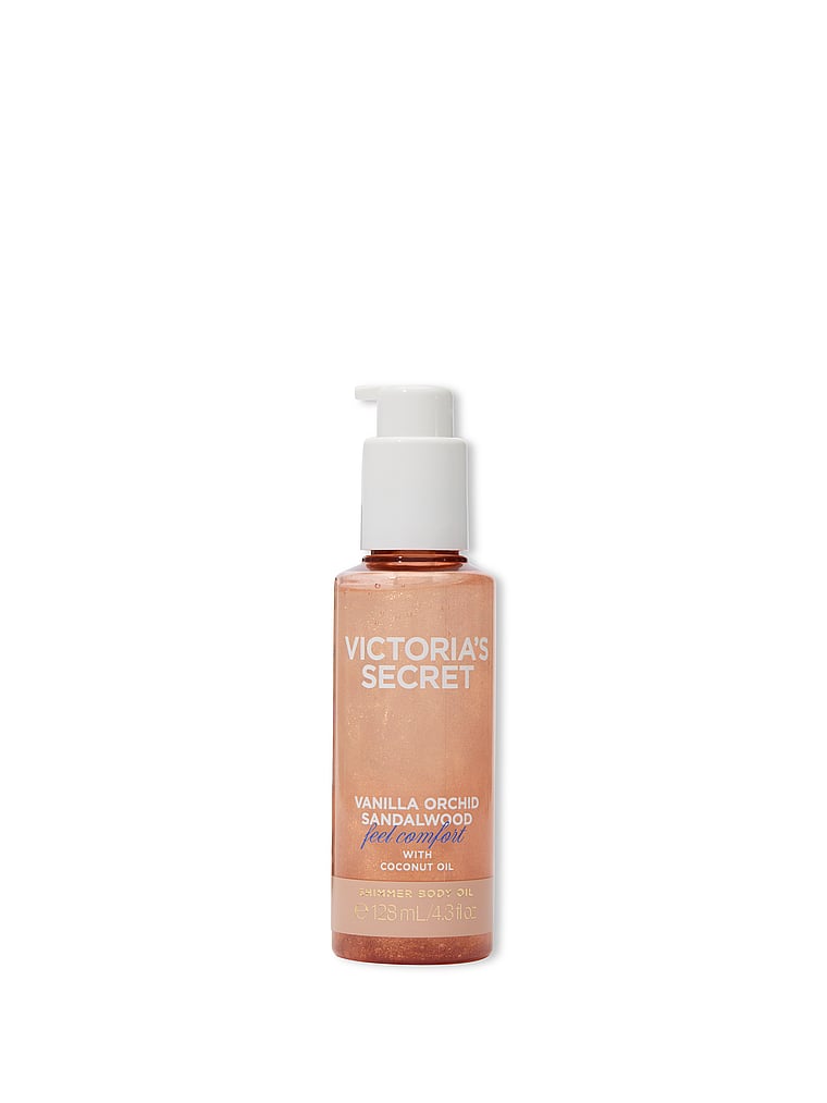 Victoria's Secret, Body Care Vanilla Orchid Sandalwood Shimmer Body Oil, Vanilla Orchid Sandalwood, onModelFront, 1 of 2