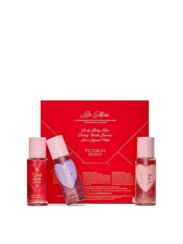Victoria's Secret, Body Fragrance Be Mine Mini Fragrance Mist Gift Set, Multicolored, onModelBack, 2 of 3