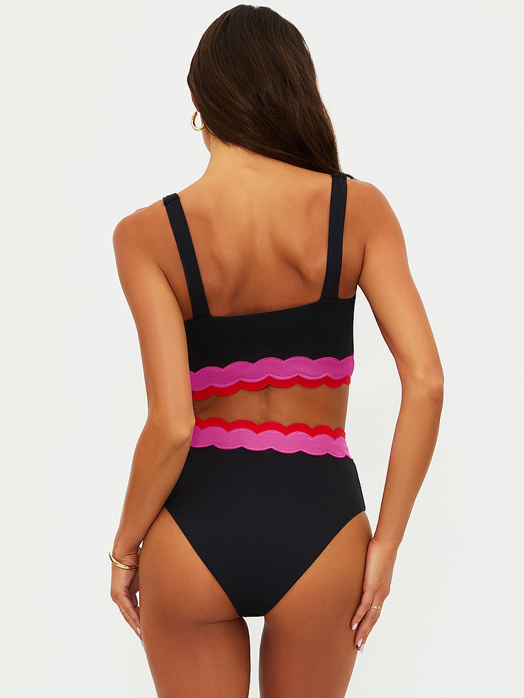 Victoria's Secret, Beach Riot Marin Bikini Top, Electric Wave, onModelBack, 2 of 4