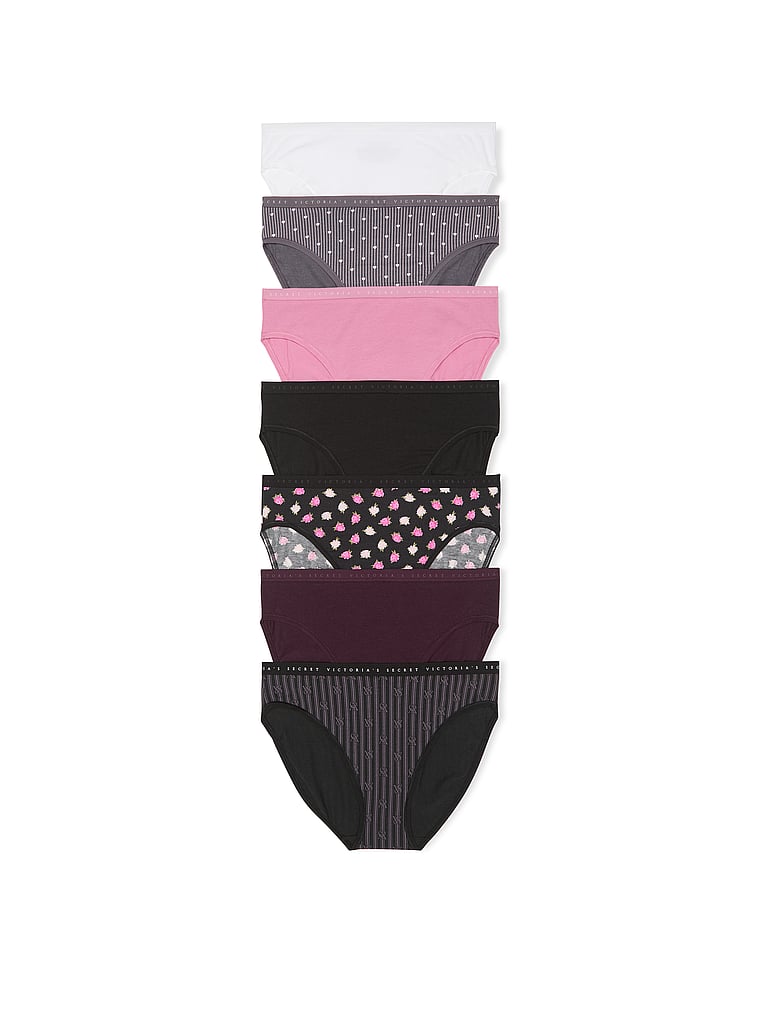 Victoria's Secret, Victoria's Secret 7-Pack Stretch Cotton High-Leg Brief Panties, offModelFront, 1 of 2