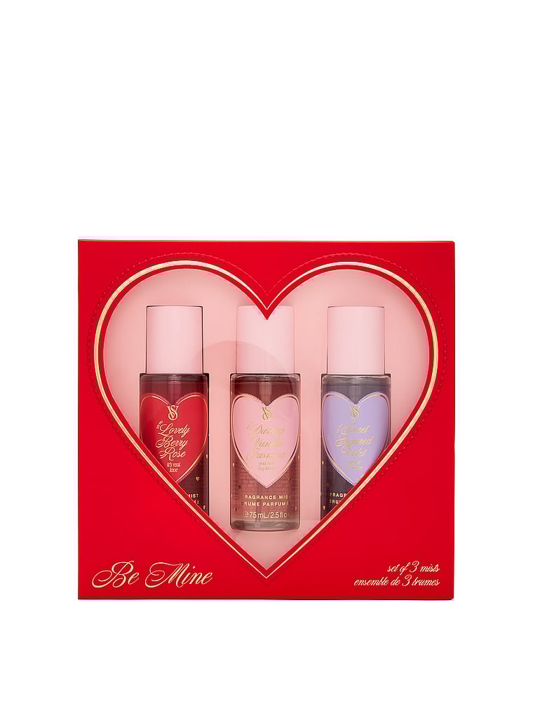 Victoria's Secret, Body Fragrance Be Mine Mini Fragrance Mist Gift Set, Multicolored, onModelFront, 1 of 3