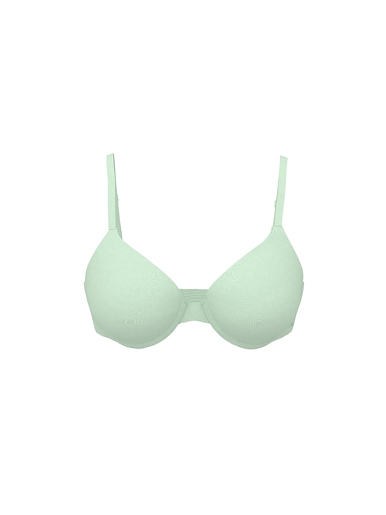 PINK Wear Everywhere Wear Everywhere Lightly Lined Full Coverage T-Shirt Bra, Mint, offModelFront, 3 of 3