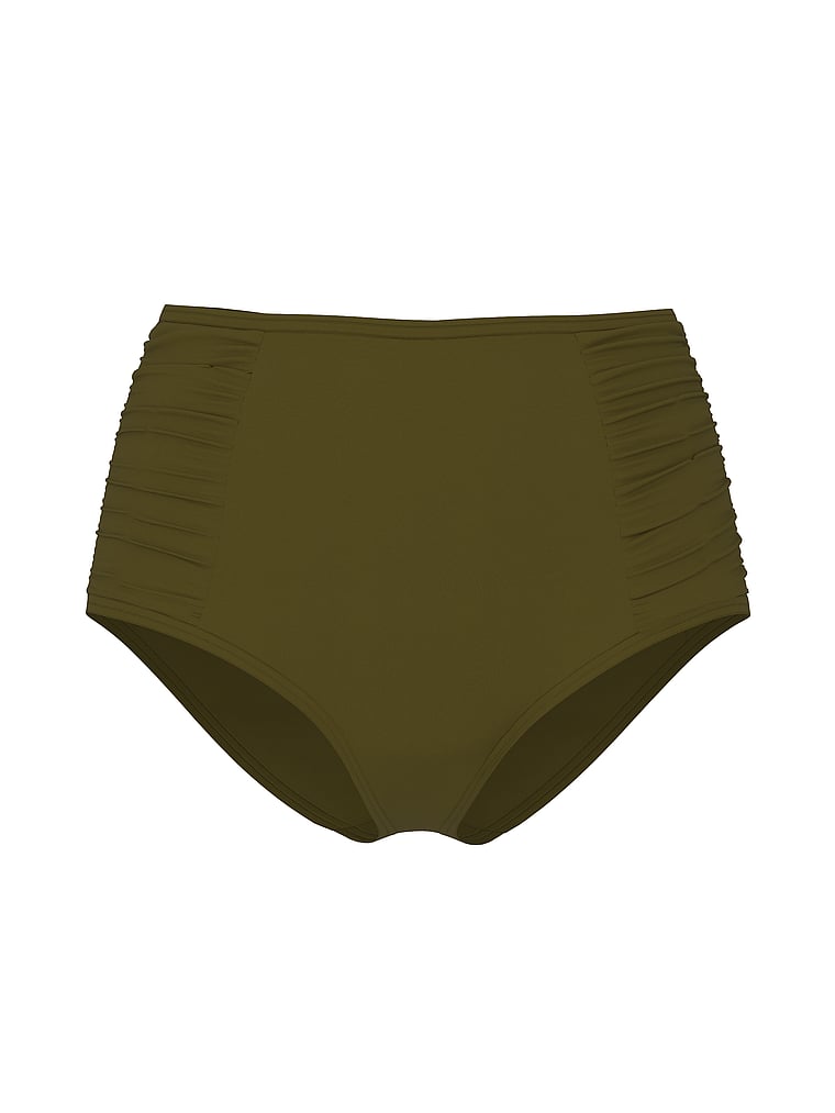 Victoria's Secret, Victoria's Secret Swim Ultimate Smoothing High-Waist Full-Coverage Bikini Bottom, Vine Green, offModelFront, 3 of 3