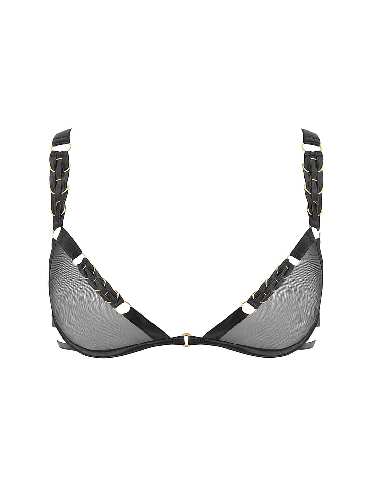 Victoria's Secret, BLUEBELLA Suri Wired Bra, Black, offModelFront, 3 of 4