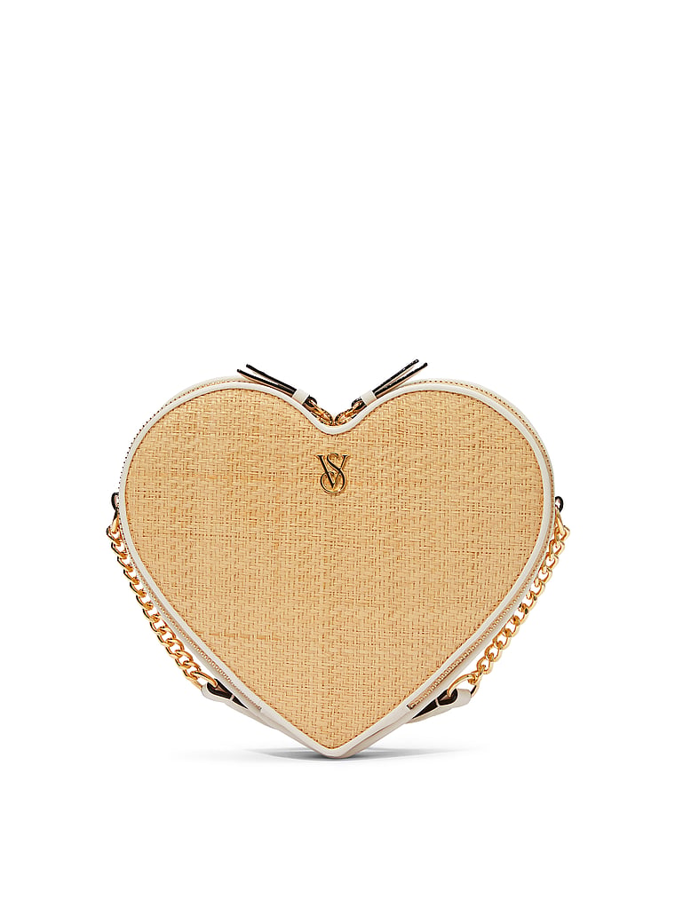 Victoria's Secret, Victoria's Secret Heart Crossbody Bag, Gneric Beige/Khak/Nude, onModelFront, 1 of 4