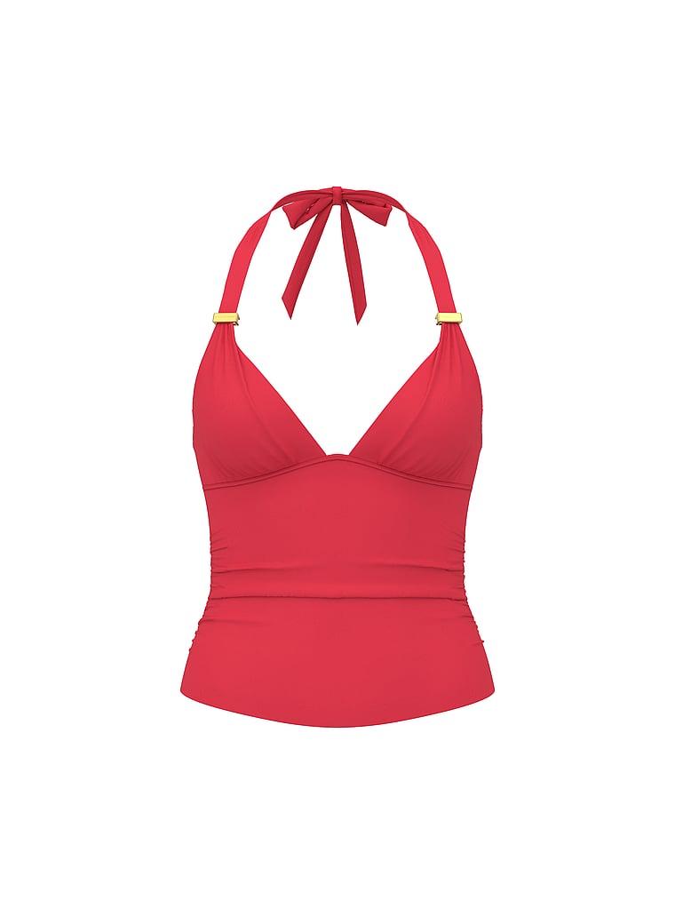 Victoria's Secret, Victoria's Secret Swim Ultimate Smoothing Harlow Push-Up Tankini Top, Poppy, offModelFront, 3 of 3