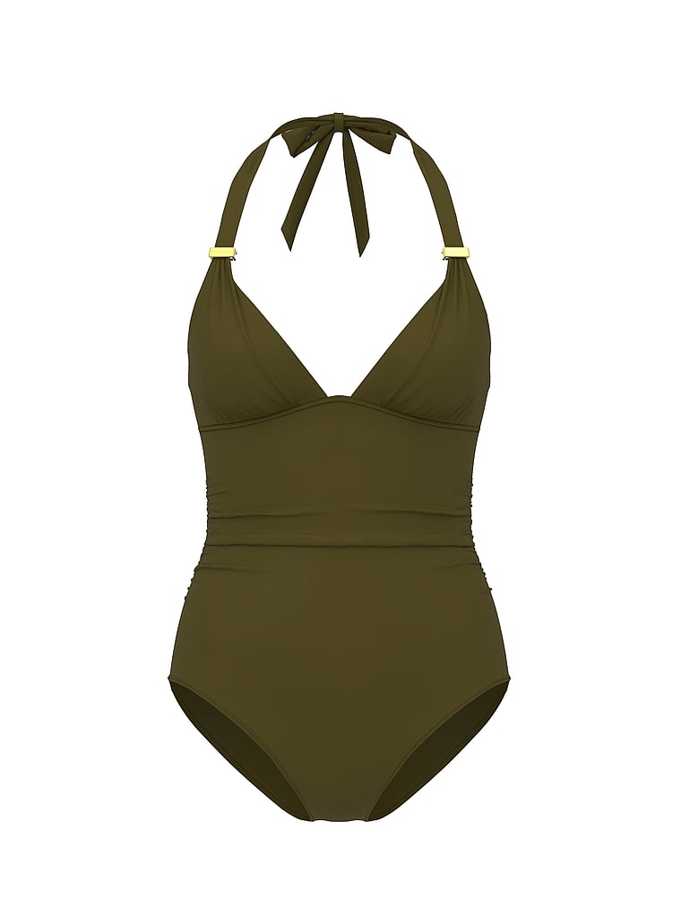 Victoria's Secret, Victoria's Secret Swim Ultimate Smoothing Harlow One-Piece Swimsuit, Vine Green, offModelFront, 3 of 3