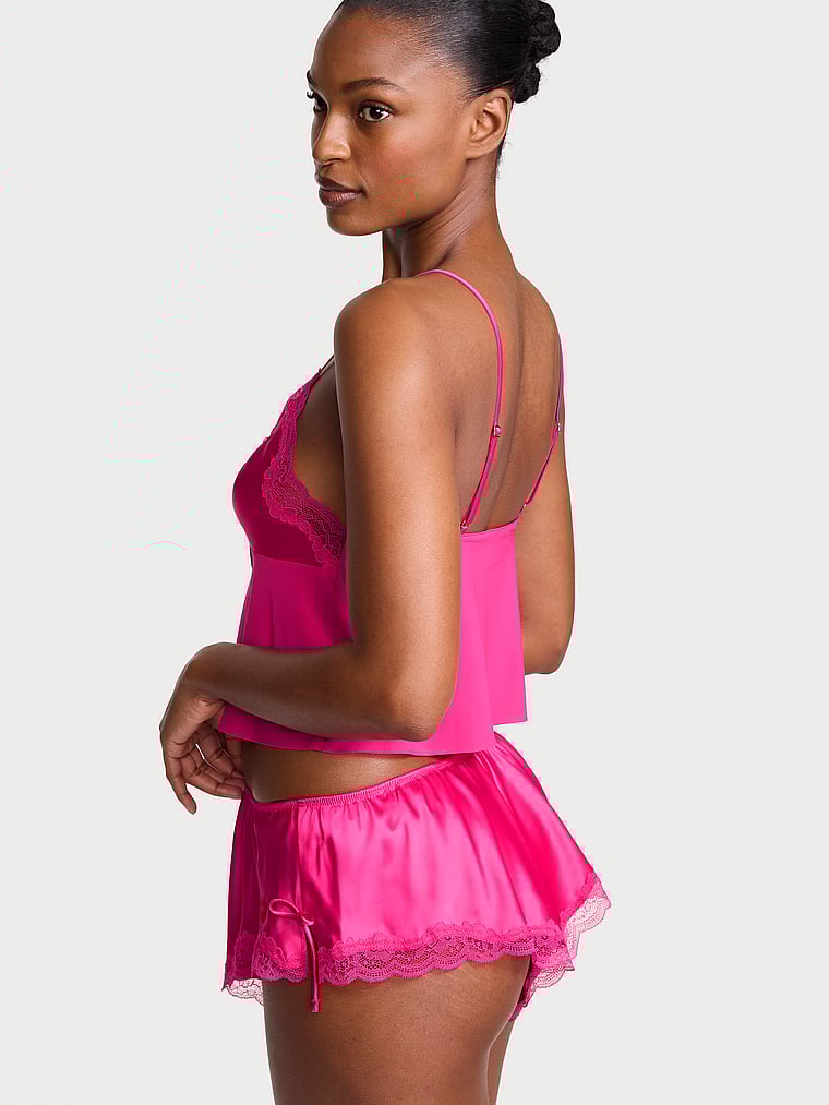 Tease Satin & Chiffon Flyaway Cami Set