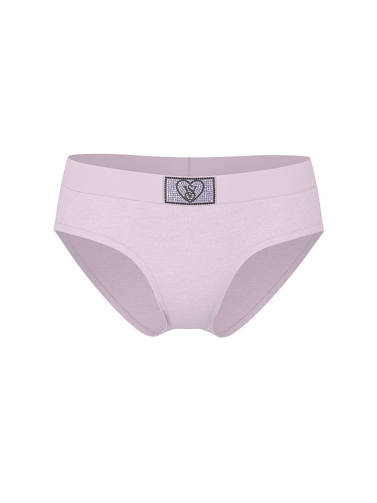 Victoria's Secret, Cotton Logo Cotton Shine Patch Hiphugger Panty, Perfume, offModelFront, 3 of 3