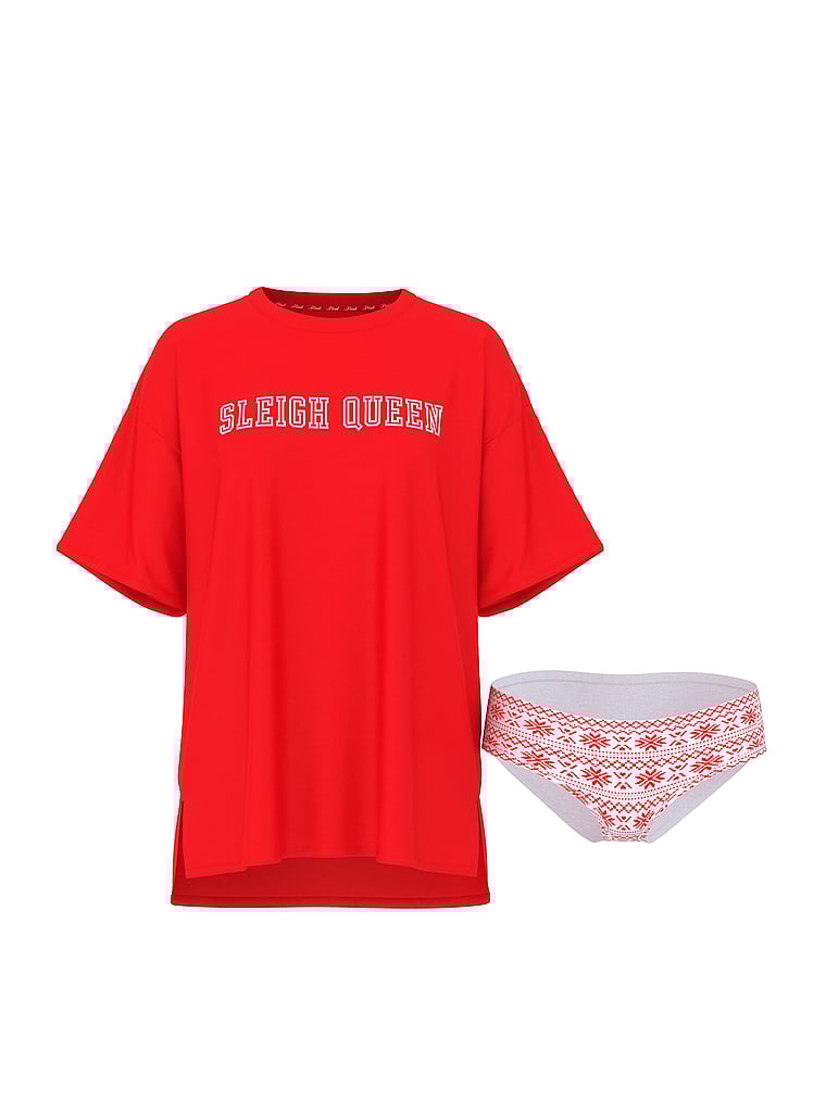 Cotton Side-Slit Tee & Panty Set