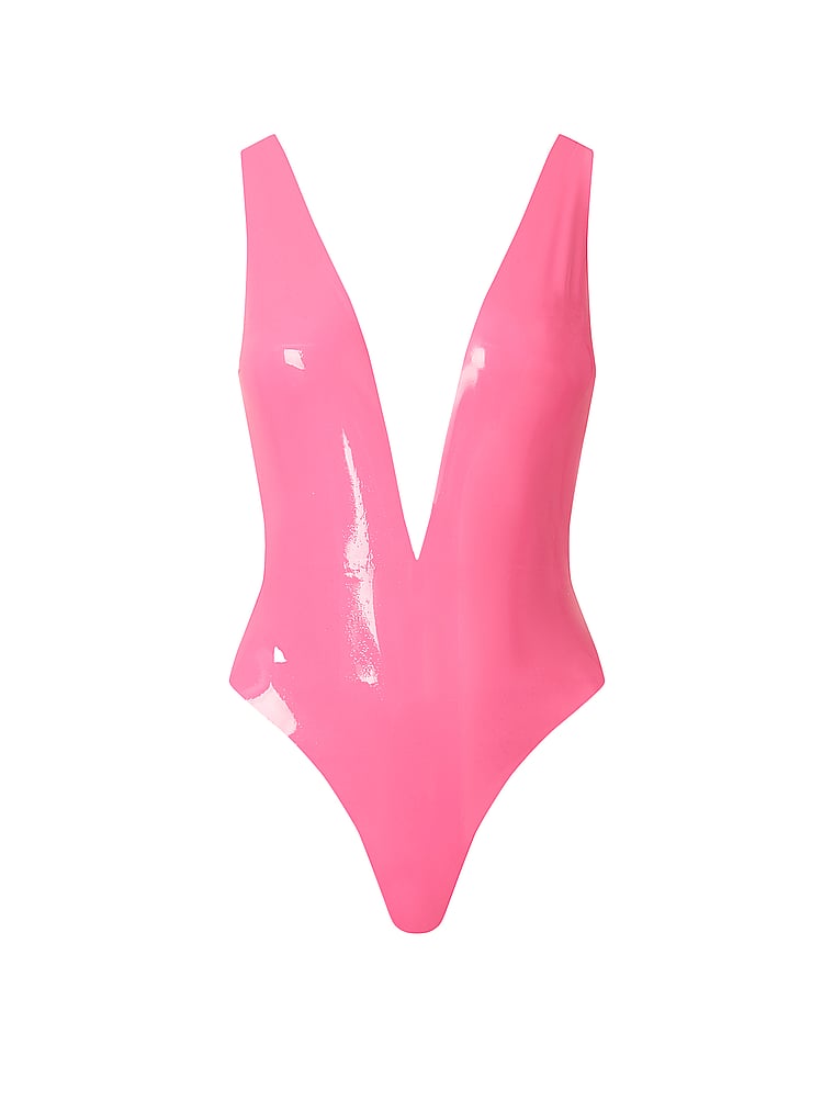 Victoria's Secret, BLUEBELLA Latex Soft Bodysuit, Bubblegum Pink, offModelFront, 3 of 4