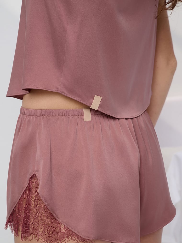 Washable Silk Lace Cami Short Set