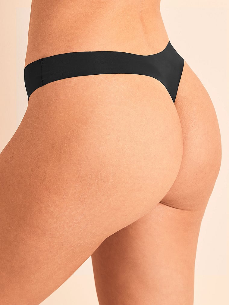 Victoria's Secret, Adore Me Francie Thong Panty, Jet Black, onModelBack, 2 of 3