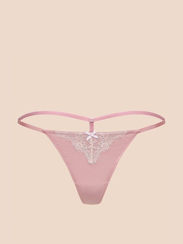 Victoria's Secret, Adore Me Amrenn G-String Panty, Pale Mauve, offModelFront, 3 of 3