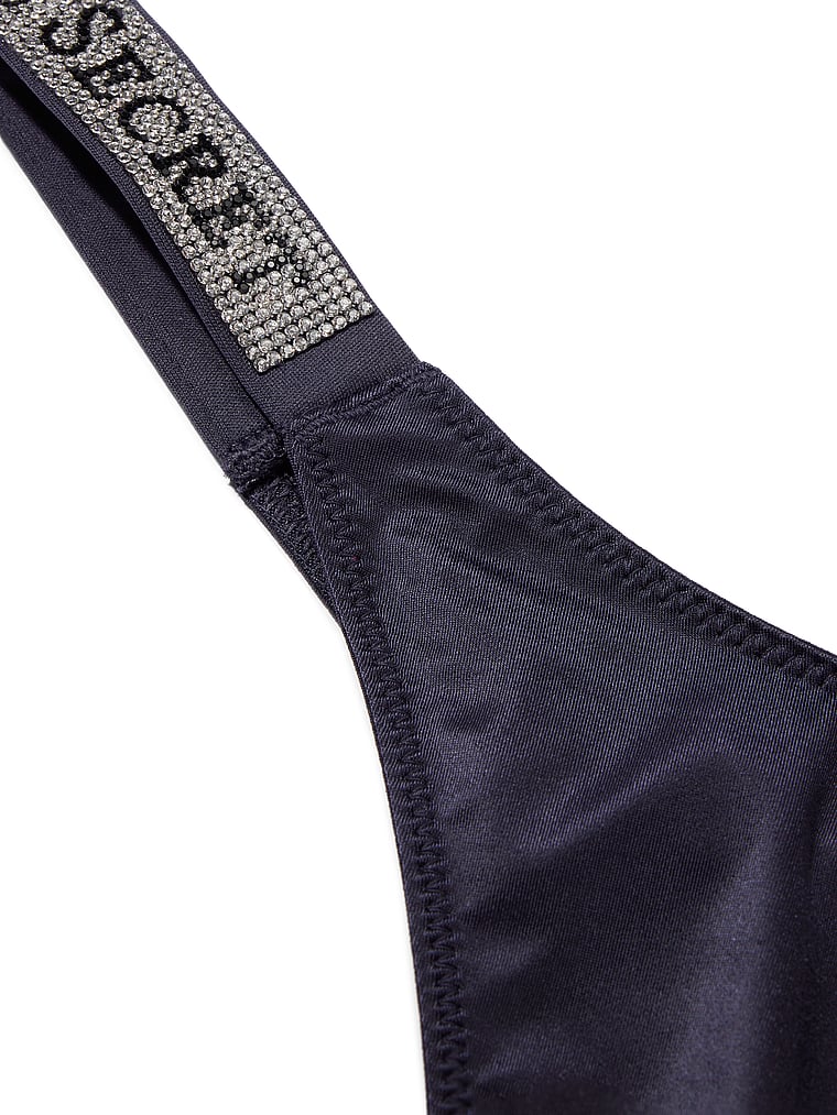 Victoria's Secret, Very Sexy Double Shine Strap Smooth Thong Panty, Soirée Blue, detail, 4 of 4