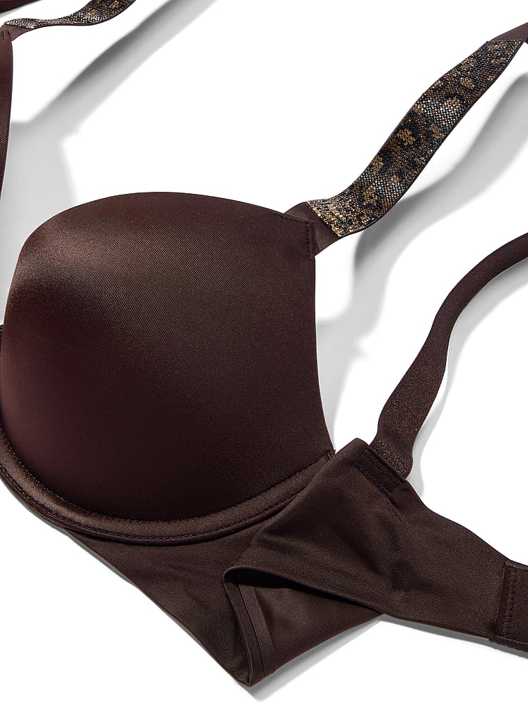 Victoria's Secret, Very Sexy Gradient Shine Cradle Push-Up Bra, Dark Cacao Brown, detail, 3 of 5