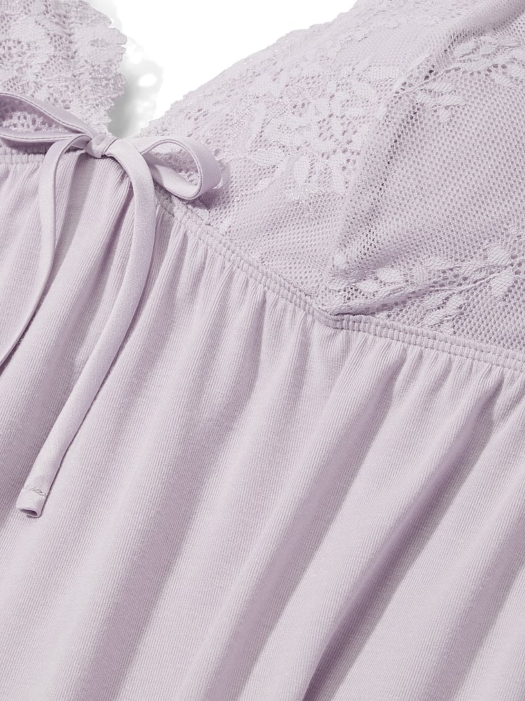 Victoria's Secret, Victoria's Secret SoSoft™ Modal Lace-Trim Cami & Pants Set, Crystal Lilac, detail, 4 of 4